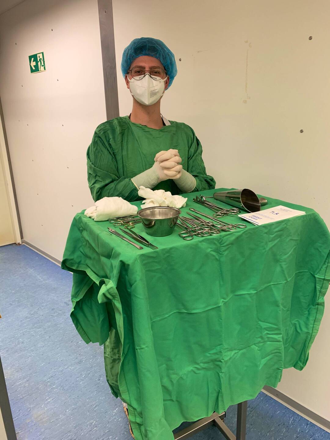 Steriele tafel klaargemaakt