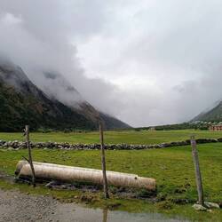 Het begin van de wandeling, in Soraypampa.