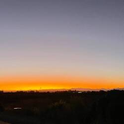 Erstmal mein letzter Sonnenuntergang hier auf dem Freedom Campsite