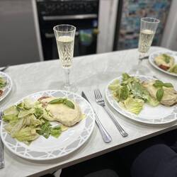 Amazing dinner cooked by Braxy - ckn parmy and ceaser salad