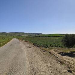 a long and straight walk thru the plain, right before hitting the sea