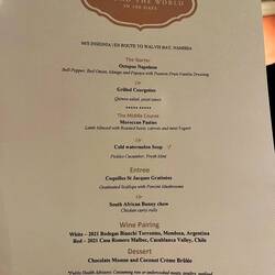 The menu