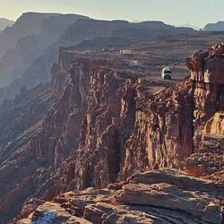 Al Shaq Canyon as the sun goes down