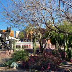 One of several sculptures