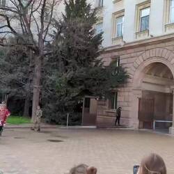 The changing of the guard in front of the Presidential Palace
