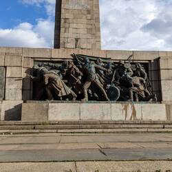 Monument to Red Army that liberated Sofia in WWII. Recently painted Blue and Yellow. 😃