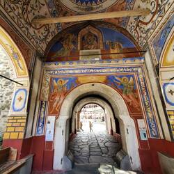 Frescoes of the main entrance to the Monastery.