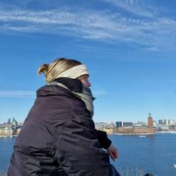 Picknick mit Rathaus im Hintergrund