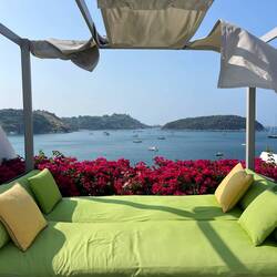 Beautiful views and sitting area on our balcony