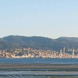 Blick vom Stellplatz auf Pontevedra