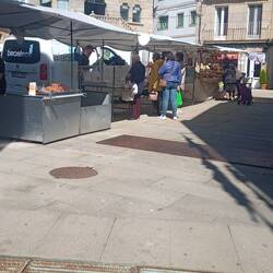 In den Gassen Lebensmittelstände