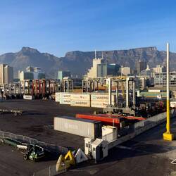 We have a view of Table Mountain from our veranda — Cape Town, South Africa.