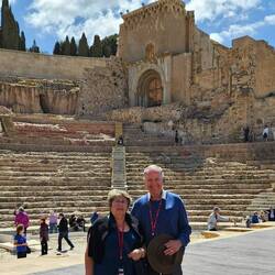 Roman theatre, cathedral ruins above our heads