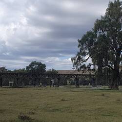 800m of trestle bridge over the flood plain from 1800's (superceded)