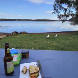 Lunch at Basin View. Very quiet after the busy Prince's H'way