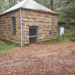 Stone building set among NP - and its railway related!