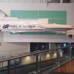 Boat that broke the water speed record on Blowering Dam