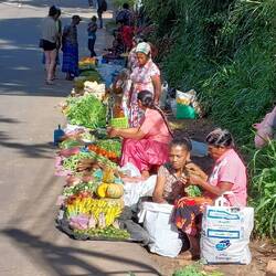 Street market outside the hotel