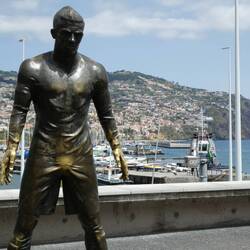 Cristiano Ronaldo statue - looks like it's been rubbed a bit for good luck!