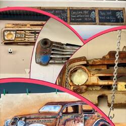 The owner collect old cars and parts ....