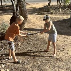 Hand washing at the breakfast stop 🤣 Happy Easter Boys!