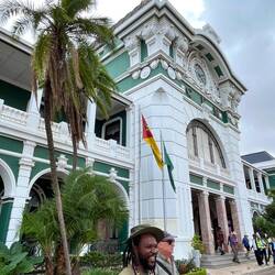 Our guide Hendy in front of the train station