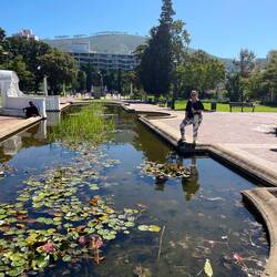 Fountains outside the park and museum area