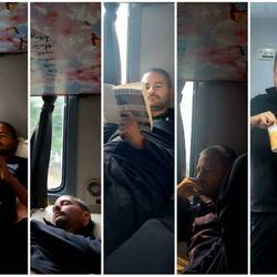 Unser Programm im Zug: Netflix schauen, schlafen, lesen, Podcast hören, Sicht geniessen und essen 😁