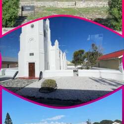 "The Town" on Robben- Church and Housing for those that live there