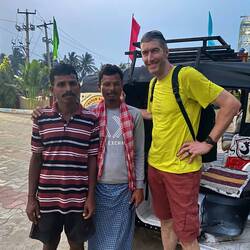 Eric with the guys who guided us to the right place from the village next door