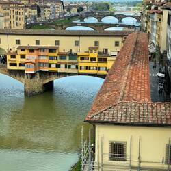 View of Ponte Vecchio (and more bridges) from Uffuzi Gallery
