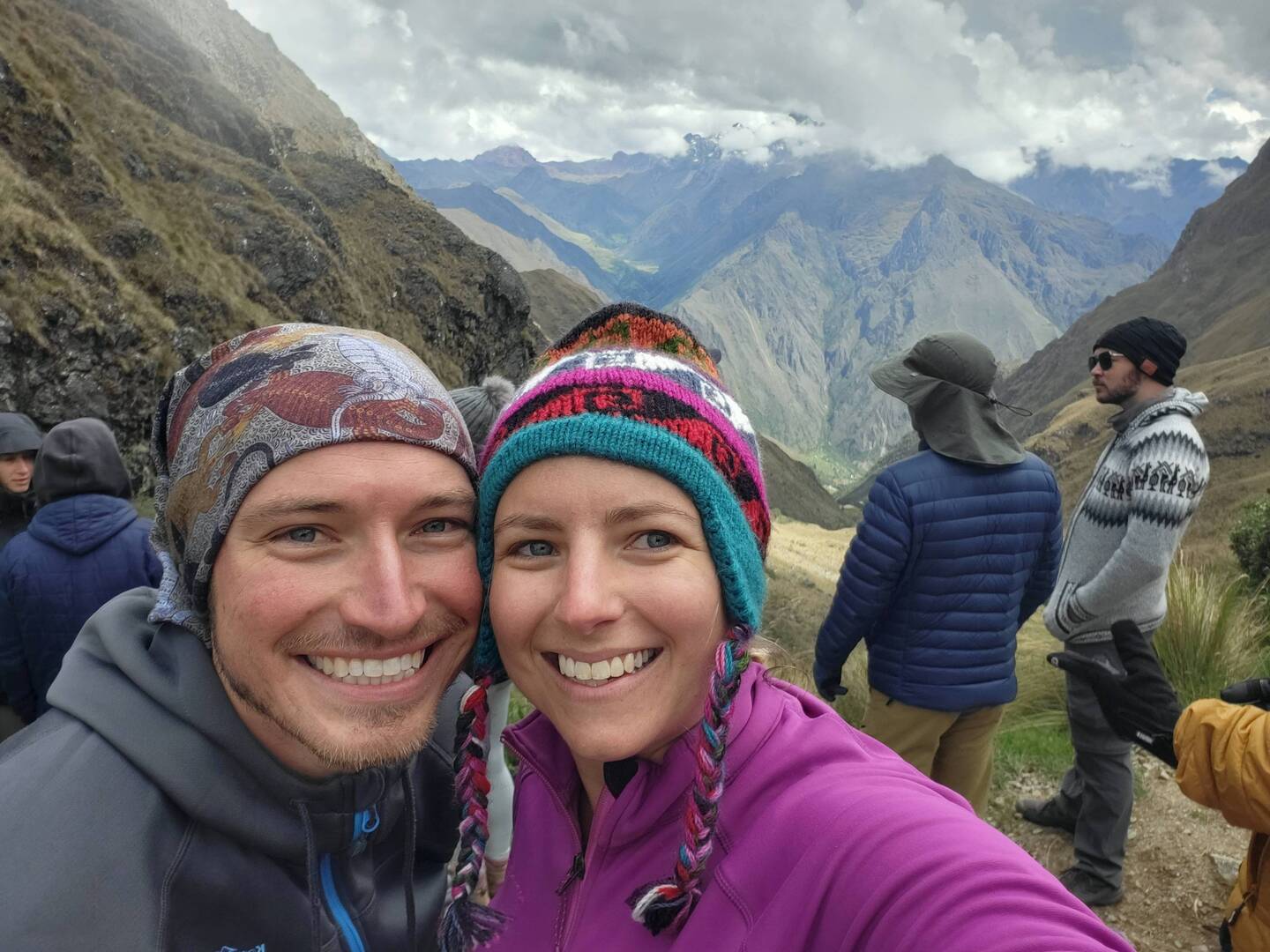 A bit cold up the top of Dead Womans Pass - but very happy to have made it!!