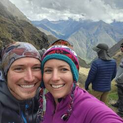 A bit cold up the top of Dead Womans Pass - but very happy to have made it!!