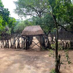 Village fenced in to protect from animals