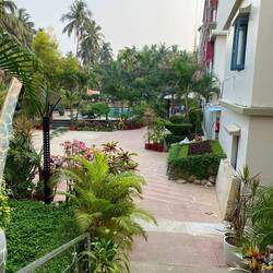 The courtyard of our hotel in Chandipur Sea Beach