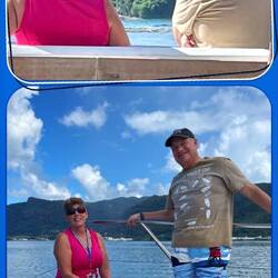 Hanging out on the cat and enjoying the trip