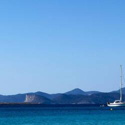 Blick vom Strand Illetas auf Formentera Richtung Ibiza