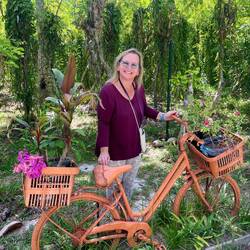 Old bikes are recycled - this one is a planter