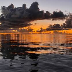 SUNSET- while eating dinner and leaving Seychelles