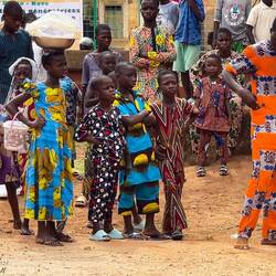 The kids were entranced by the dancers @ the Musée Honmé Palais Royal — Porto-Novo, Benin.