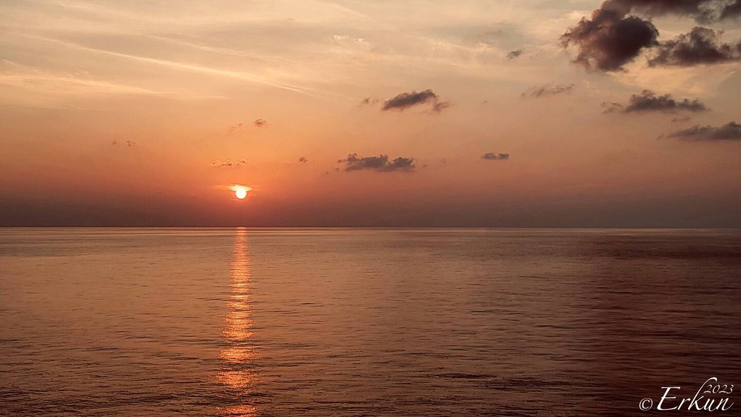 Sunrise sailing the Arabian Sea — Aboard Insignia.