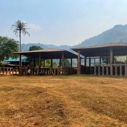 Their enclosure. They are expanding to make room for 2 more elephants, a mom and her baby.