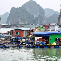 Fischerdorf auf Wasser