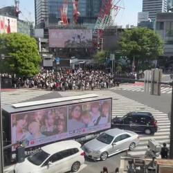The famous Shibuya Crossing.