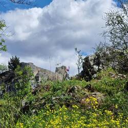 Start unterhalb der Burg am blauen See