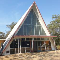 The "A" frame is the community area and kitchen.