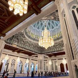 The centre chandelier is Swarovski and weighs 8 tonnes