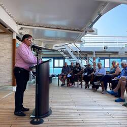 CD Ray reading Atatürk's Letter to the Mothers — Aboard Insignia.
