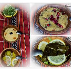 The mezes on the table — Al Maha Luxury Resort Bedouin Camp — Dubai, UAE.