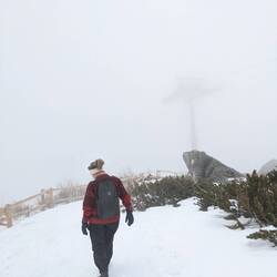 Los ging unsere Wanderung im Nebel...